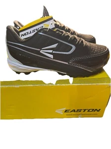 Botines de béisbol Easton Turbo Lite negros/plateados juveniles talla 12 - Imagen 1 de 6
