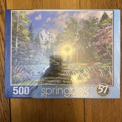NEW Mountain View Chapel 500 piece Beautiful Church jigsaw puzzle Springbok - Image 1 of 2