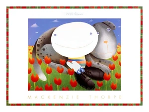 With Genna by Mackenzie Thorpe Art Print Child Dog Shoes Poster 24x32 - Picture 1 of 2