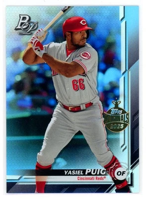 2018 Topps Holiday 2019 Bowman Platinum Buyback Yasiel Puig Cincinnati Reds #6 - Image 1 of 2