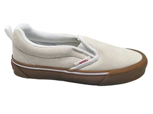 Vans Classic Slip-On Shoes Mens Size 6.5 Womens 8 White Gum Sole Suede Skate - Picture 1 of 9