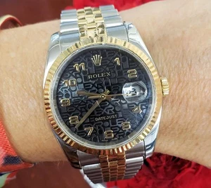 Factory 36mm Rolex Datejust 18k/SS Two Tone Jubilee Hidden Buckle Auto 116233 - Picture 1 of 5