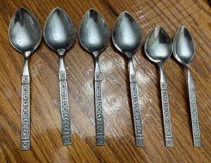 Lot of 6 Oneida Rogers COLISEUM Stainless Spoons 4 Tablespoons 6.75”-2 At 6” - Picture 1 of 11