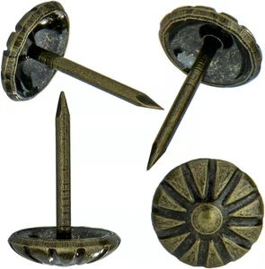 Upholstery Tacks for Decorative, Furniture Nails Antique Brass - Picture 1 of 6