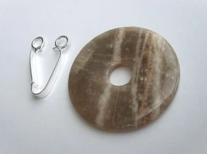 Bisagra Clip Donut Soporte Plata 925 para 50mm Donuts con Piedra Luna Donut - Imagen 1 de 4