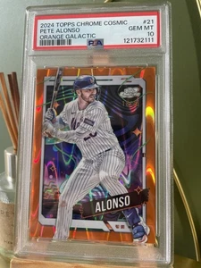 2024 Topps Cosmic Chrome Pete Alonso #21 Orange Galactic Refractor /25 PSA 10 - Bild 1 von 1