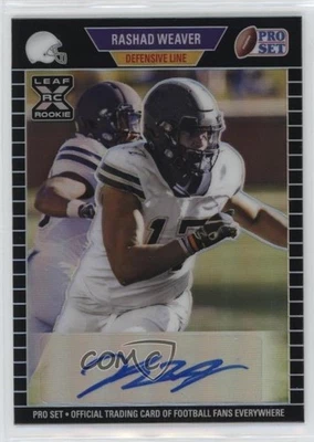 2021 Leaf Pro Set Metal 1989 Black Rainbow 22/30 Rashad Weaver Rookie Auto RC - Image 1 of 3