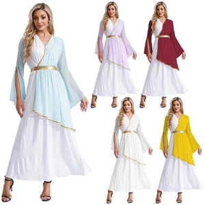 Women Dress Stage Performance Toga Party Costume Dress Up Cosplay Queen Robes - Picture 1 of 72