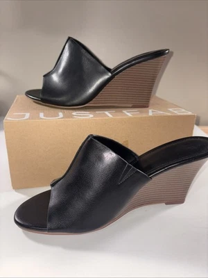 JustFab Women's Kailey Wedges Color: Black Size: 12 NEW! - Image 1 of 3
