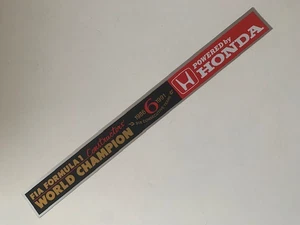 Formel 1 F1 Honda 1990 Sechs Jahre Weltmeister 1986-1991 Aufkleber Autocollant - Bild 1 von 2