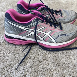 Asics Womens GT 2000 Gray Pink Running Shoes Sneakers T757N Size 10 - Picture 1 of 7