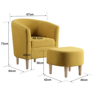 Relaxsessel mit Hocker Fernsehsessel Polstersessel Stoff Sessel Sofa Liegebezug - Bild 1 von 18