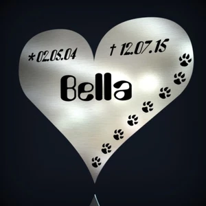 JOYERÍA DE TUMBA DE ACERO INOXIDABLE PARA LÁPIDA PIEDRA CONMEMORATIVA PLACA CONMEMORATIVA URNA ANIMAL PERRO GATO - Imagen 1 de 3