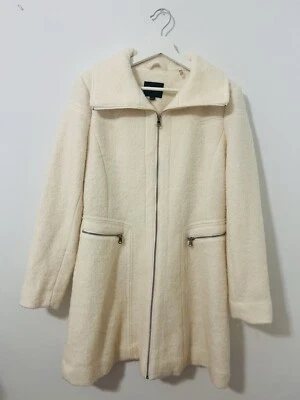 Abrigo para mujer Jessica Simpson de lana marfil completo (dorado) con cremallera talla M precio de venta sugerido por el fabricante $355 nuevo sin etiquetas Foto 1 de 4
