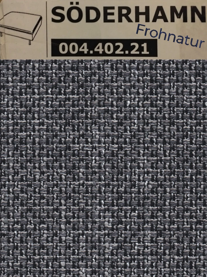 Ikea SÖDERHAMN Bezug für Hocker Lejde grau schwarz 004.402.21 Wechselbezug NEU - Bild 1 von 1