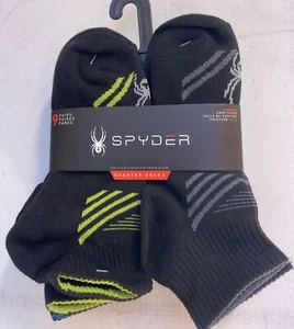 9 Pairs SPYDER Quarter Socks For Boy’s Black/multicolors/ Size Shoes 10-4.. - Picture 1 of 4