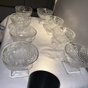 Vintage Lot of 4 Indiana PINEAPPLE & FLORAL 3" FOOTED SHERBET Bowls - Picture 1 of 6