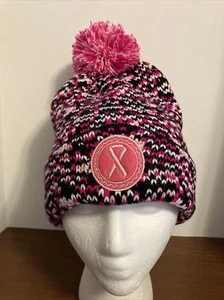 BCRF Support The Cure Live Breathe Fight PomPom Beanie NWT - Picture 1 of 11