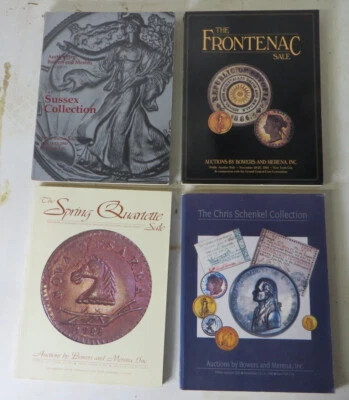 4 catálogos de subasta Bowers&Merena-Schenkle 1990-Frontena 1991-Sussex 1990-mar 92' Foto 1 de 4