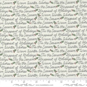 Moda Holly Berry Tree Farm by Deb Strain 56036 11 White Words  Cotton - Picture 1 of 1