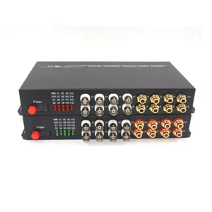 8 Video Audio RS485 Data Optical Fiber Media Converters Transmitter Receiver - Picture 1 of 7