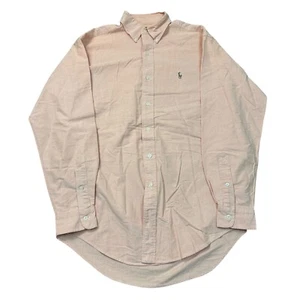 Polo Ralph Lauren Yarmouth Shirt Long Sleeve Button Cotton Peach Orange Mens 15 - Picture 1 of 8