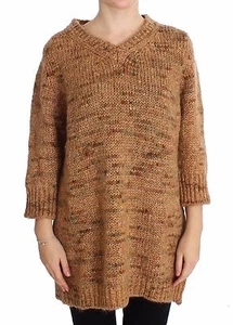 PINK MEMORIES Sweater Oversize Brown Wool Blend Knitted IT40 / US6 / S RRP $340  - Picture 1 of 7