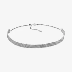 New Genuine Authentic Pandora Silver Reflexions Mesh Choker Necklace 398252-38cm - Picture 1 of 10