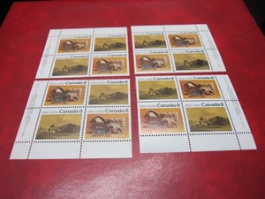 CANADA Unitrade# 562-63 8c PLAINS INDIANS SET OF 4 INSCRIPTION BLOCKS MNH - Picture 1 of 2
