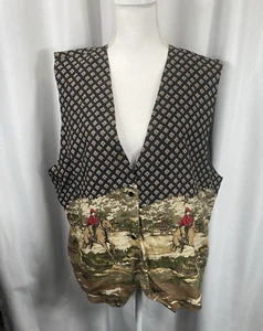 Vintage Satin gefütterte Pferd/Reiter Weste Größe 18 Made in USA - Bild 1 von 12