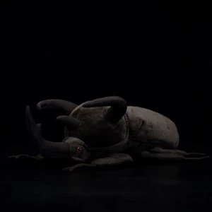 Simulation 25cm Black Dynastes Plush Doll Stuffed Animal Toy Kid Xmas Gift - Picture 1 of 8