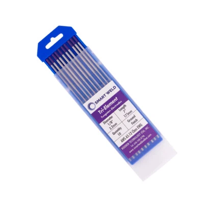 SMART WELD Purple TIG Welding Tungsten Electrodes (.040 1/16 3/32 1/8 and Assorted Pack)