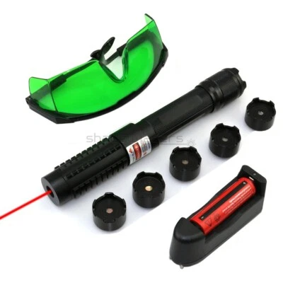 RX6 650nm Focusable Red Laser Pointer & Battery & Charger & Goggles & 5 Stars - Image 1 of 4