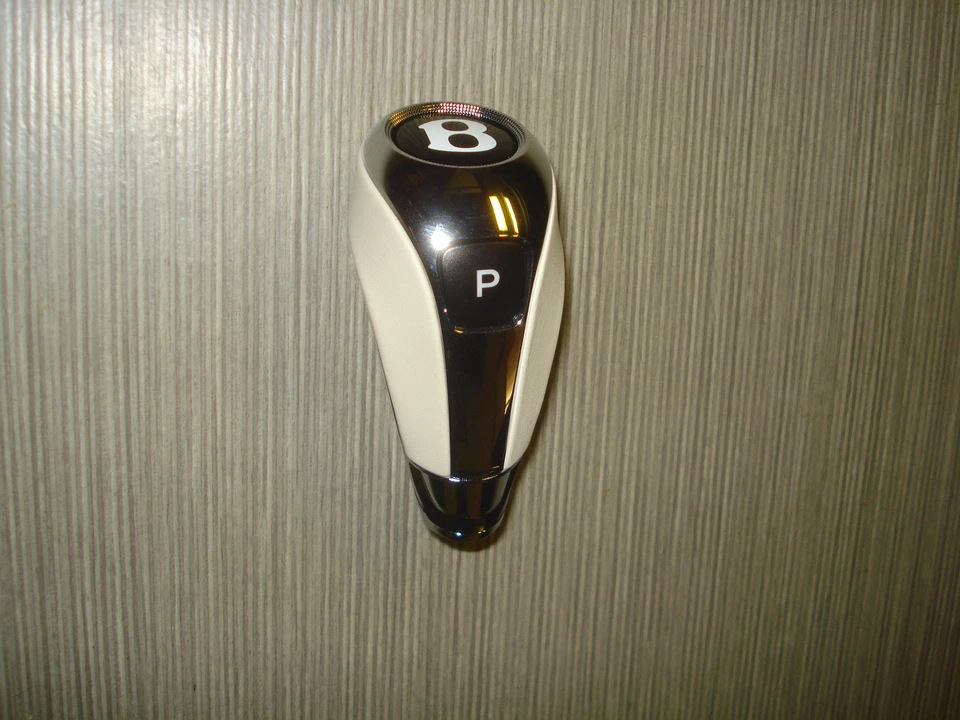Perilla de cambio de marchas Bentley Bentayga cuero cromado blanco automático NUEVO Foto 1 de 1