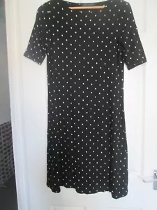 M & S Collection DAMENKLEID SCHWARZ MIX QUADRATISCHES MUSTER GRÖSSE 10 NORMAL - Bild 1 von 4