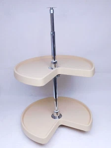 NEW - Rev-A-Shelf 18in Kidney Shaped Lazy Susan 2 Shelf Set Almond Lazy Susan HN - Picture 1 of 3