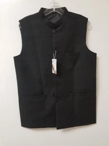 Men’s 467 Koti Men’s Black Tropical Waist Coat Jacket - Picture 1 of 3
