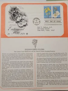 Scott #1785 & #1786 15c Endangered Flora FDC, Cachet & Description Sheet - Picture 1 of 1