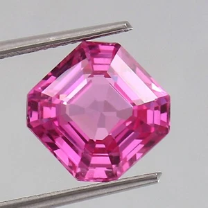 Zafiro de Ceilán rosa transparente natural AAA 7,00 quilates piedra preciosa de corte Asscher suelta - Imagen 1 de 6