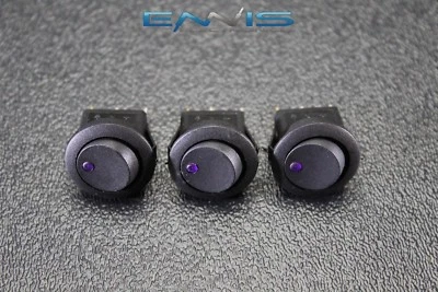 INTERRUPTOR BASCULANTE REDONDO 3 PIEZAS 3/4 ORIFICIOS 16 AMP 12V 3 PINES PALANCA LED PÚRPURA IBRRSP Foto 1 de 4