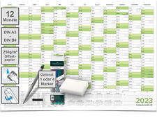 ABWISCHBAR! PREMIUM Wandkalender Wandplaner grün Jahreskalender 2023 gross XXL