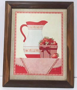 Vintage antique signed Elissa Johns wooden frame art picture 13 x 16 - Picture 1 of 2