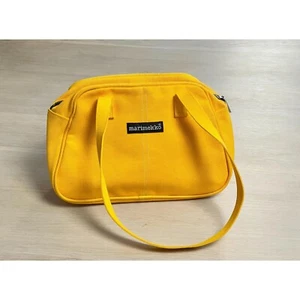 Bolso de Hombro MARIMEKKO Vintage de Lona, Amarillo Brillante Pequeño Bolso de Mano - Imagen 1 de 10