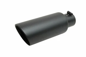 Gibson Round Dual Wall Angle-Cut Tip - 4in OD/2.25in Inlet/6.5in Length - Black - Picture 1 of 3