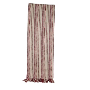 Aspen 15.5 W x 72 L Table Runner Red / Cream Striped Cotton Blend NEW - Picture 1 of 4
