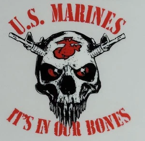 UNITED STATES MARINE WINDOW DECAL " IT'S IN OUR BONES" - Picture 1 of 2