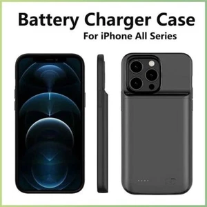 Für iPhone 15 14 13 12 11 Pro Max Akku Ladegerät Hülle Power Bank Ladeabdeckung - Bild 1 von 29