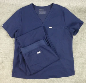 Figs Scrub Set Technical Collection Navy Blue Medical Nurse Doctor XL Tall Pants - Picture 1 of 13