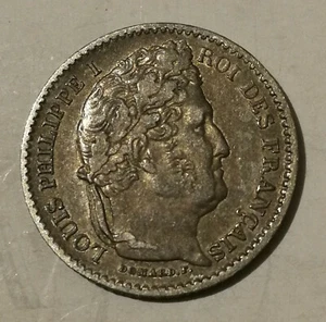 Louis Philippe 1er 25 Cent de Franc - 1845 W LILLE, SUP superbe ! RARE 30.134 ex - Imagen 1 de 2