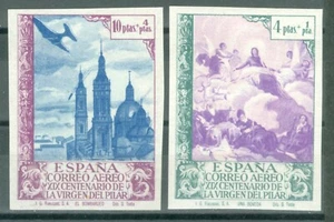 ESPAÑA 1940 - EDIFIL 912/913ccs* - VIRGEN DEL PILAR AÉREA - COLORES CAMBIADOS - Imagen 1 de 2